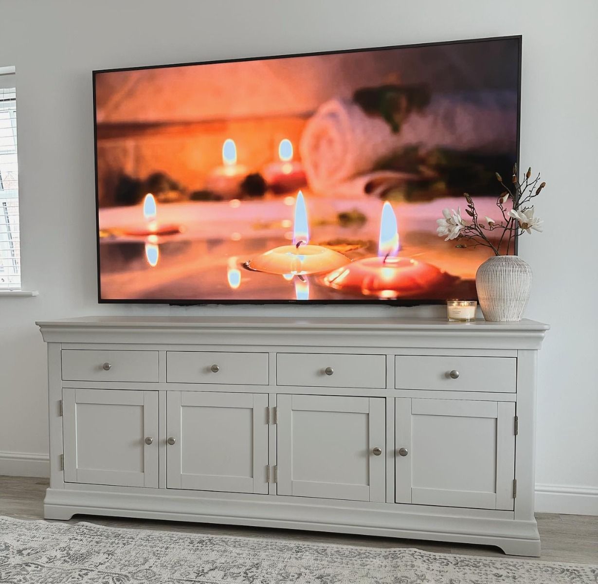 Toulouse Grey Painted 200cm Large Fully Assembled Sideboard - £100 OFF FLASH SALE