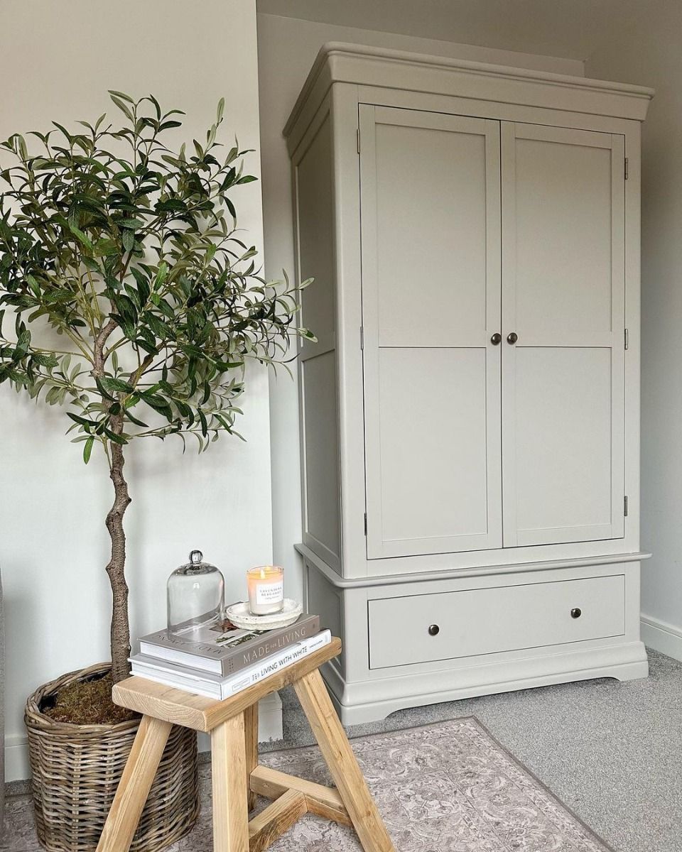 Toulouse Grey Painted Double Wardrobe with Drawer - £50 OFF FLASH SALE