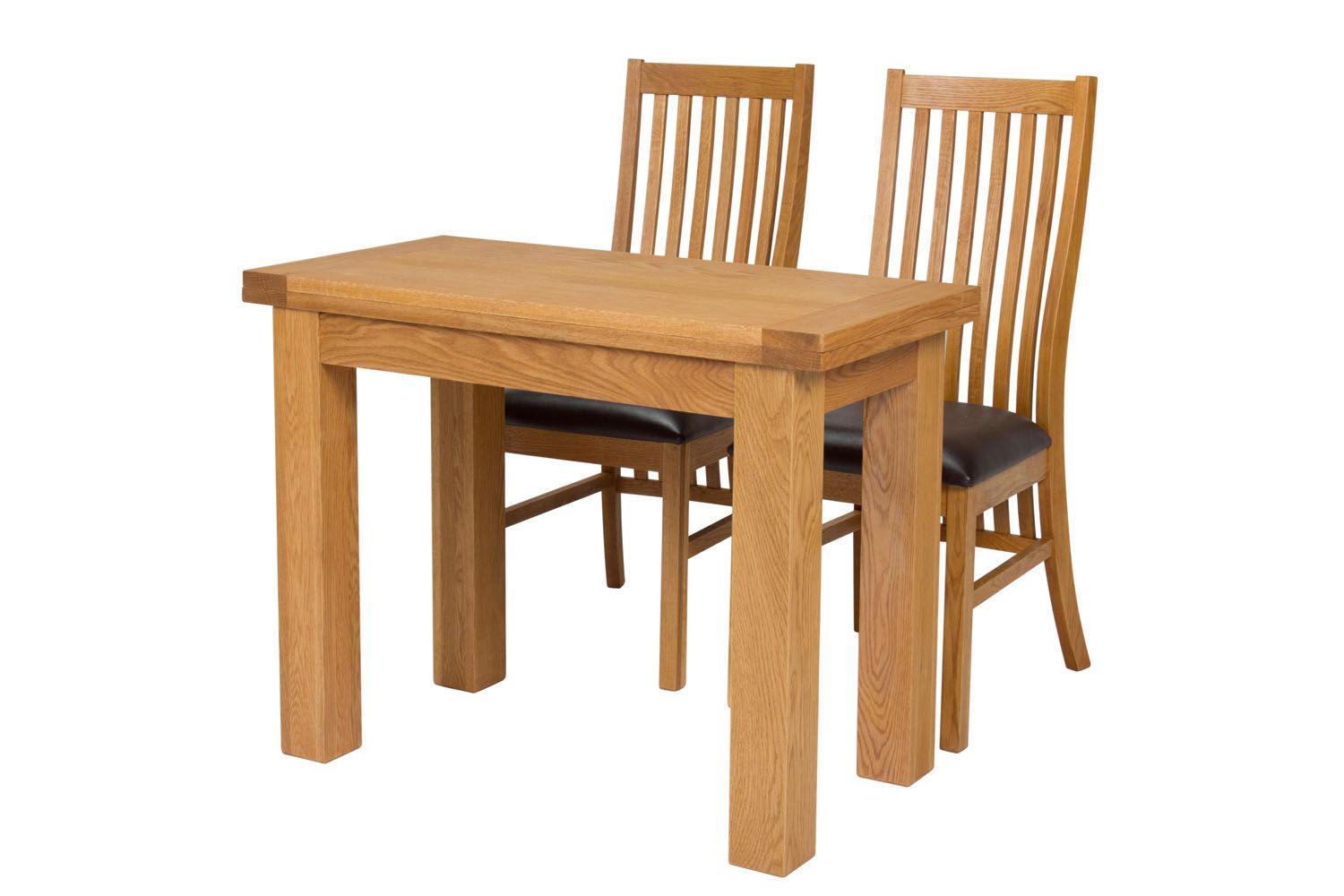 Lichfield Flip Top 100cm 50cm Oak Table 2 Lichfield Brown Leather Oak Chair Set Lichfield Flip Top 100cm 50cm Oak Table 2 Lichfield Brown Leather Oak Chair Set