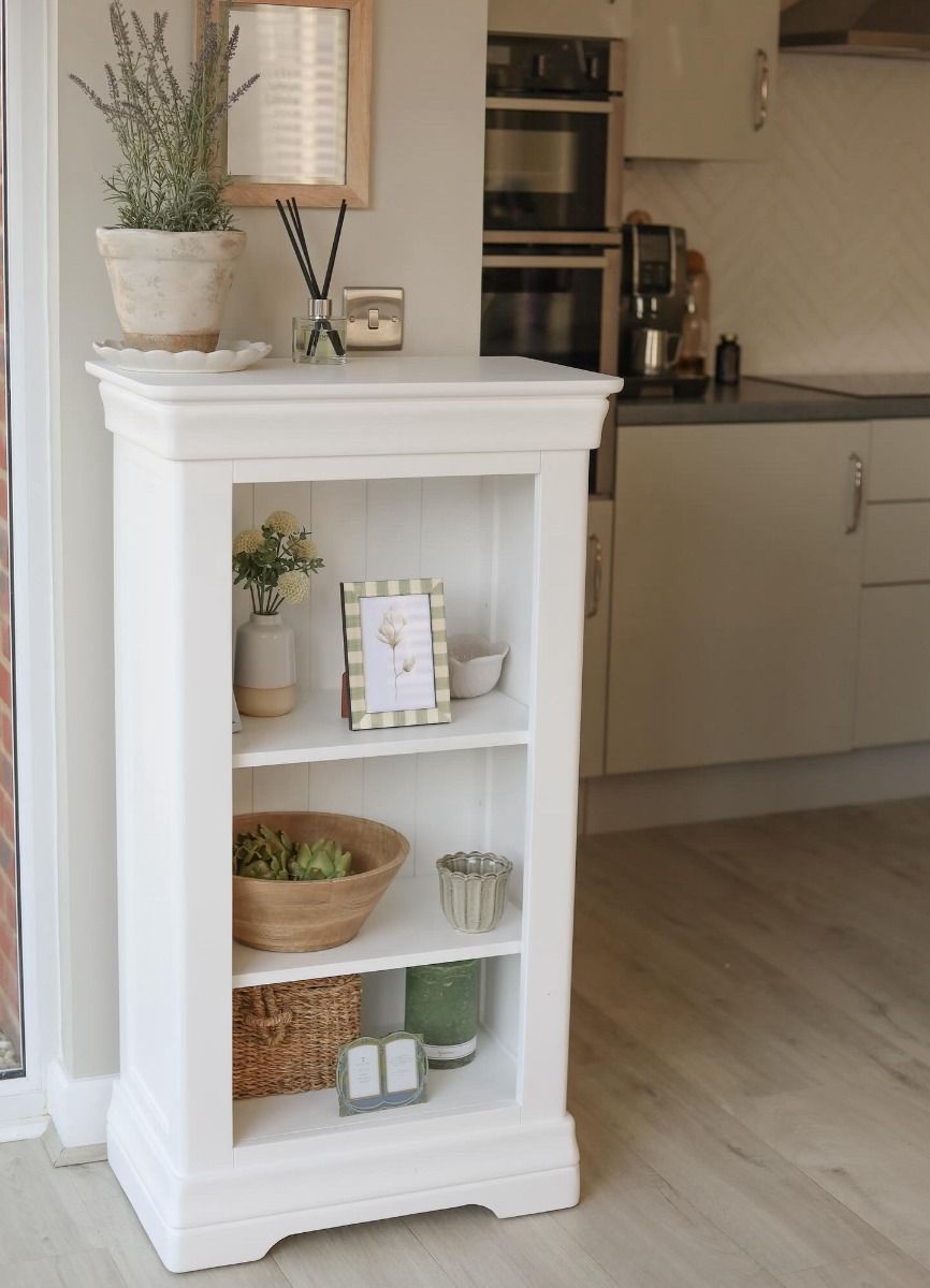 Toulouse White Painted Small Narrow Fully Assembled Bookcase - SUMMER SALE