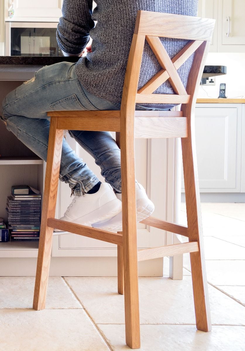 Java Cross Tall Fully Assembled Solid Oak Bar Stool - £20 OFF FLASH SALE Java Cross Tall Fully Assembled Solid Oak Bar Stool - £20 OFF FLASH SALE