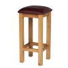 Red Leather Baltic Solid Oak Kitchen Bar Stool - £20 OFF SUMMER SALE - 3