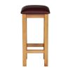 Red Leather Baltic Solid Oak Kitchen Bar Stool - £20 OFF SUMMER SALE - 5