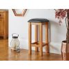 Baltic Solid Oak Brown Leather Kitchen Stool - £20 OFF SUMMER SALE - 2