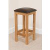 Baltic Solid Oak Kitchen Bar Stool Black Leather - £20 OFF SUMMER SALE - 6