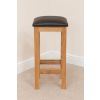 Baltic Solid Oak Kitchen Bar Stool Black Leather - £20 OFF SUMMER SALE - 7