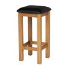 Baltic Solid Oak Kitchen Bar Stool Black Leather - £20 OFF SUMMER SALE - 3