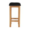 Baltic Solid Oak Kitchen Bar Stool Black Leather - £20 OFF SUMMER SALE - 4