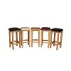 Baltic Solid Oak Kitchen Bar Stool Black Leather - £20 OFF SUMMER SALE - 5