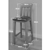 Billy Tall Oak Bar Stool with Brown Leather - £30 OFF FLASH SALE - 13