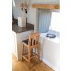 Billy Tall Oak Assembled Kitchen Stool with Black Leather Pad - £30 OFF FLASH SALE - 9
