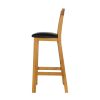 Billy Tall Oak Assembled Kitchen Stool with Black Leather Pad - £30 OFF FLASH SALE - 5