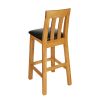 Billy Tall Oak Assembled Kitchen Stool with Black Leather Pad - £30 OFF FLASH SALE - 7