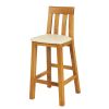 Billy Oak Tall Assembled Kitchen Bar Stool Cream Leather - £30 OFF FLASH SALE - 3