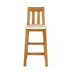 Billy Oak Tall Assembled Kitchen Bar Stool Cream Leather - £30 OFF FLASH SALE - 4