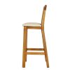 Billy Oak Tall Assembled Kitchen Bar Stool Cream Leather - £30 OFF FLASH SALE - 5