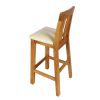 Billy Oak Tall Assembled Kitchen Bar Stool Cream Leather - £30 OFF FLASH SALE - 6