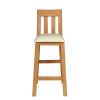 Billy Oak Tall Assembled Kitchen Bar Stool Cream Leather - £30 OFF FLASH SALE - 10