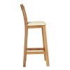 Billy Oak Tall Assembled Kitchen Bar Stool Cream Leather - £30 OFF FLASH SALE - 11