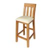 Billy Oak Tall Assembled Kitchen Bar Stool Cream Leather - £30 OFF FLASH SALE - 13