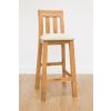 Billy Oak Tall Assembled Kitchen Bar Stool Cream Leather - £30 OFF FLASH SALE - 16