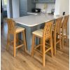 Billy Oak Tall Assembled Kitchen Bar Stool Cream Leather - £30 OFF FLASH SALE - 2