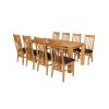 Cambridge 180cm Oak Dining Table 8 Chelsea Brown Leather Oak Chair Set - SUMMER SALE - 4