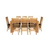 Cambridge 180cm Oak Dining Table 8 Chelsea Brown Leather Oak Chair Set - SUMMER SALE - 5