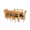 Cambridge 180cm Oak Dining Table 8 Chelsea Brown Leather Oak Chair Set - SUMMER SALE - 7