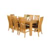 Cambridge 180cm Oak Table 8 Lichfield Brown Leather Chairs - 2 Cambridge 180cm Oak Table 8 Lichfield Brown Leather Chairs - 2
