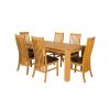 Cambridge 180cm Oak Table 8 Lichfield Brown Leather Chairs - 4 Cambridge 180cm Oak Table 8 Lichfield Brown Leather Chairs - 4