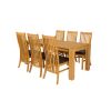 Cambridge 180cm Oak Table 8 Lichfield Brown Leather Chairs - 5 Cambridge 180cm Oak Table 8 Lichfield Brown Leather Chairs - 5