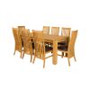 Cambridge 180cm Oak Table 8 Lichfield Brown Leather Chairs - 6 Cambridge 180cm Oak Table 8 Lichfield Brown Leather Chairs - 6