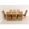 1.8m Cambridge Oak Table and 8 Lichfield Black Leather Dining Chairs Set - 6