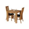Cambridge 80cm Oak Table 2 Lichfield Brown Leather Chair Set - SUMMER SALE - 2