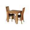 Cambridge 80cm Oak Table 2 Lichfield Brown Leather Chair Set - SUMMER SALE - 3