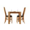 Cambridge 80cm Oak Table 2 Lichfield Brown Leather Chair Set - SUMMER SALE - 5