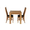 Cambridge 80cm Oak Table 2 Lichfield Brown Leather Chair Set - SUMMER SALE - 6