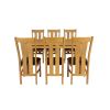 Oak Dining Set Cambridge 140cm Oak Table 6 Churchill Brown Leather Chairs - SUMMER SALE - 4
