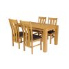 Oak Dining Set Cambridge 140cm Oak Table 6 Churchill Brown Leather Chairs - SUMMER SALE - 7