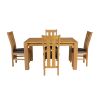 Oak Dining Set Cambridge 140cm Oak Table 6 Churchill Brown Leather Chairs - SUMMER SALE - 8