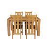 Oak Dining Set Cambridge 140cm Oak Table 6 Churchill Brown Leather Chairs - SUMMER SALE - 9