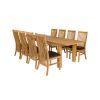 Caravella 230cm Extending Oak Table 8 Lichfield Brown Leather Oak Chair Set - 3