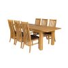 Caravella 230cm Extending Oak Table 8 Lichfield Brown Leather Oak Chair Set - 7