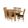 Caravella 170cm Extending Oak Table 6 Churchill Brown Leather Chair Set - SUMMER MEGA DEAL - 2