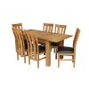 Caravella 170cm Extending Oak Table 6 Churchill Brown Leather Chair Set - SUMMER MEGA DEAL - 3