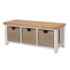 Cheshire Grey Painted Hallway Large Shoe Bench with 3 Baskets - 25% OFF FLASH SALE - 4