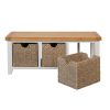 Cheshire Grey Painted Hallway Large Shoe Bench with 3 Baskets - 25% OFF FLASH SALE - 5