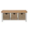 Cheshire Grey Painted Hallway Large Shoe Bench with 3 Baskets - 25% OFF FLASH SALE - 6