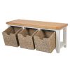 Cheshire Grey Painted Hallway Large Shoe Bench with 3 Baskets - 25% OFF FLASH SALE - 7
